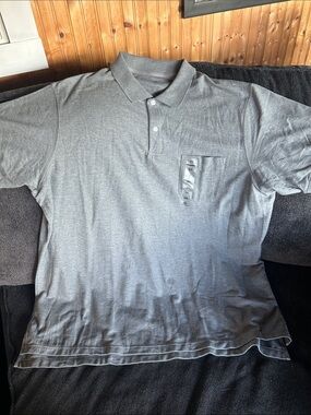 Men’s Gray Polo Shirt with Chest Pocket